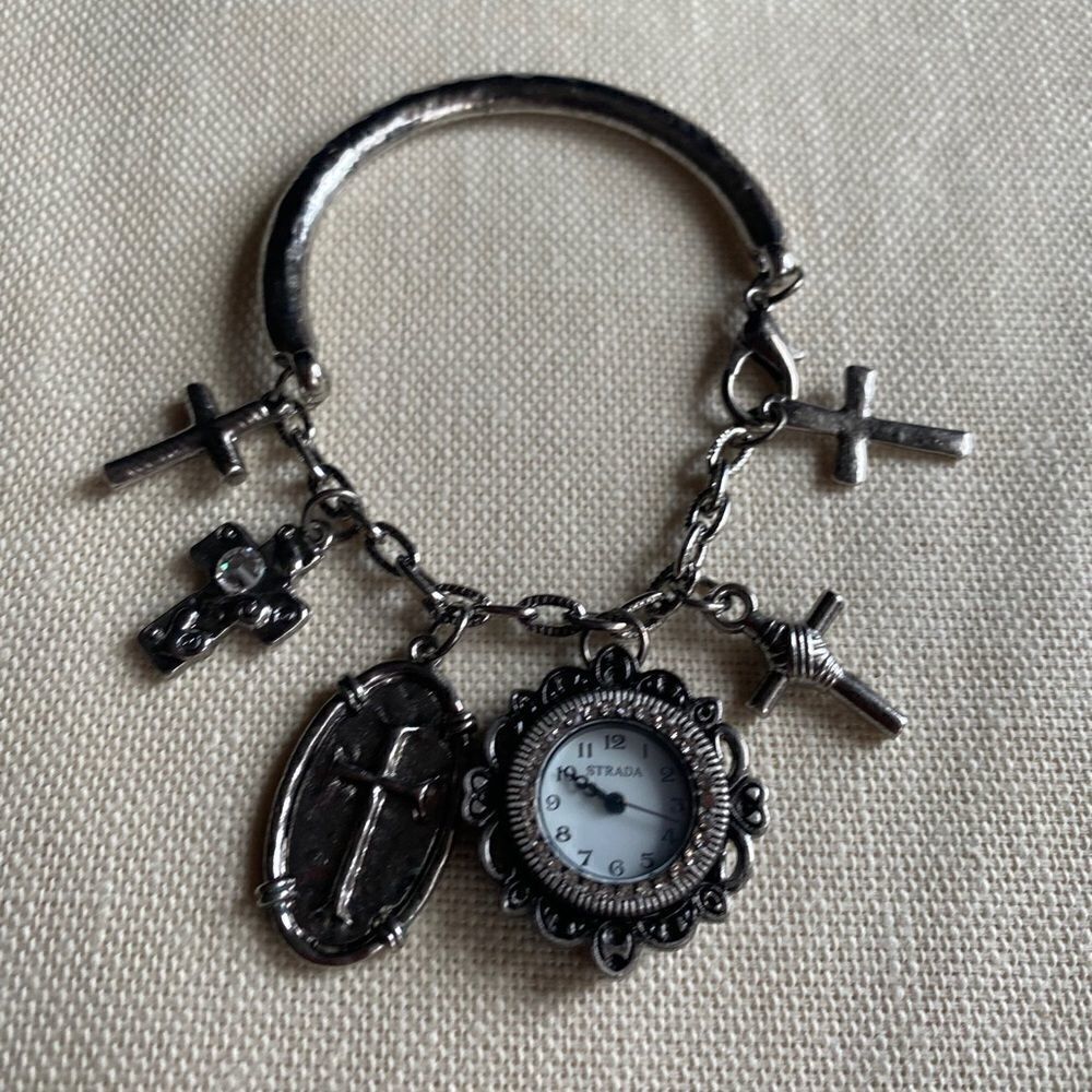 STRADA cross charm watch bracelet